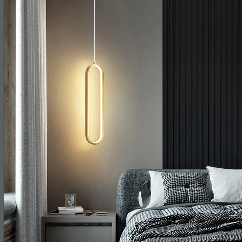 Modern LED Pendant Light Black Gold Bedside Lighting Lamp Living Room Dining Room Bedroom Hanging Lamps Decor Led Fixtrue Lustre