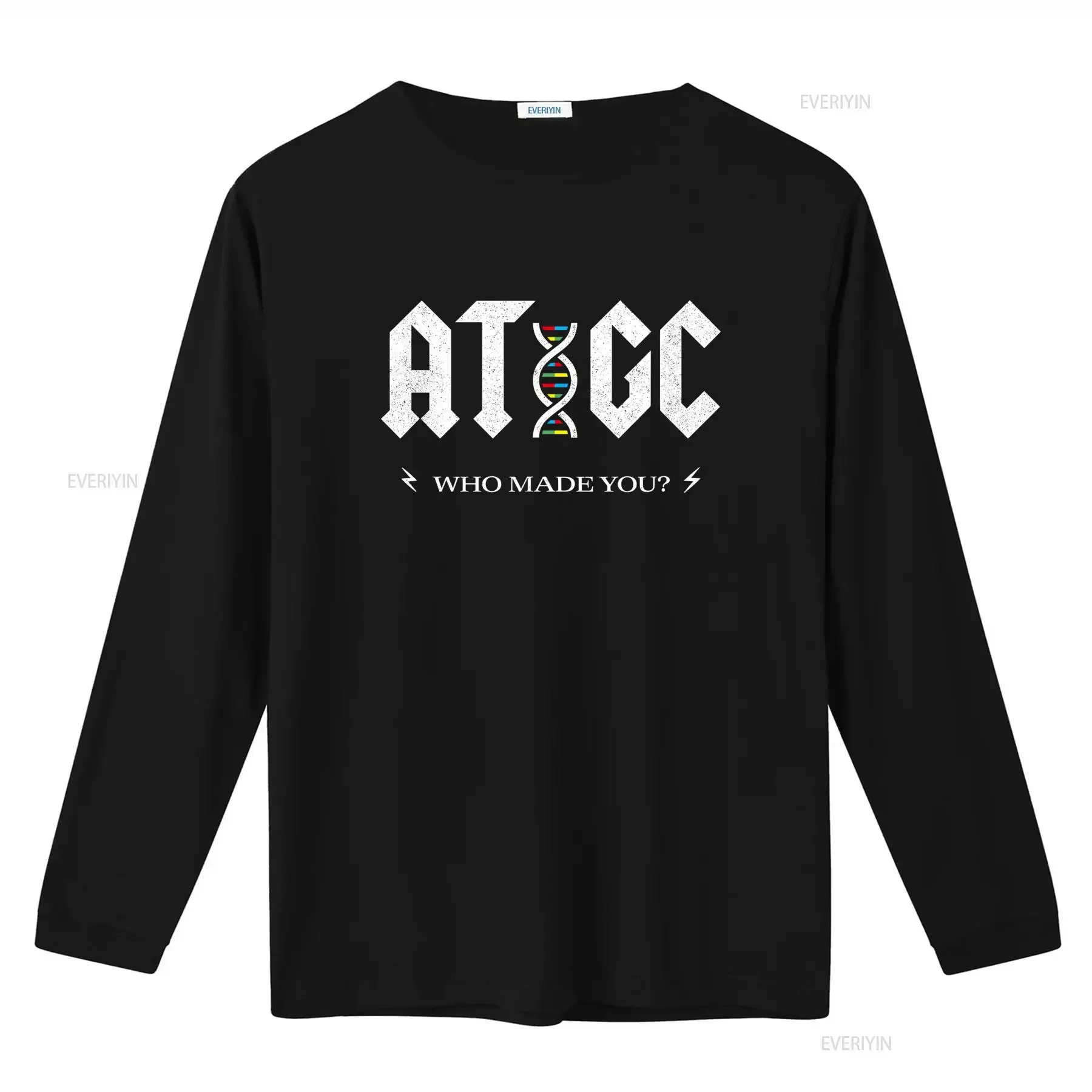 Funny Science T Shirt ATGC Biology DNA Strand Double Helix Who Made You Design vintage Washed Comfortable designer clothes Soft