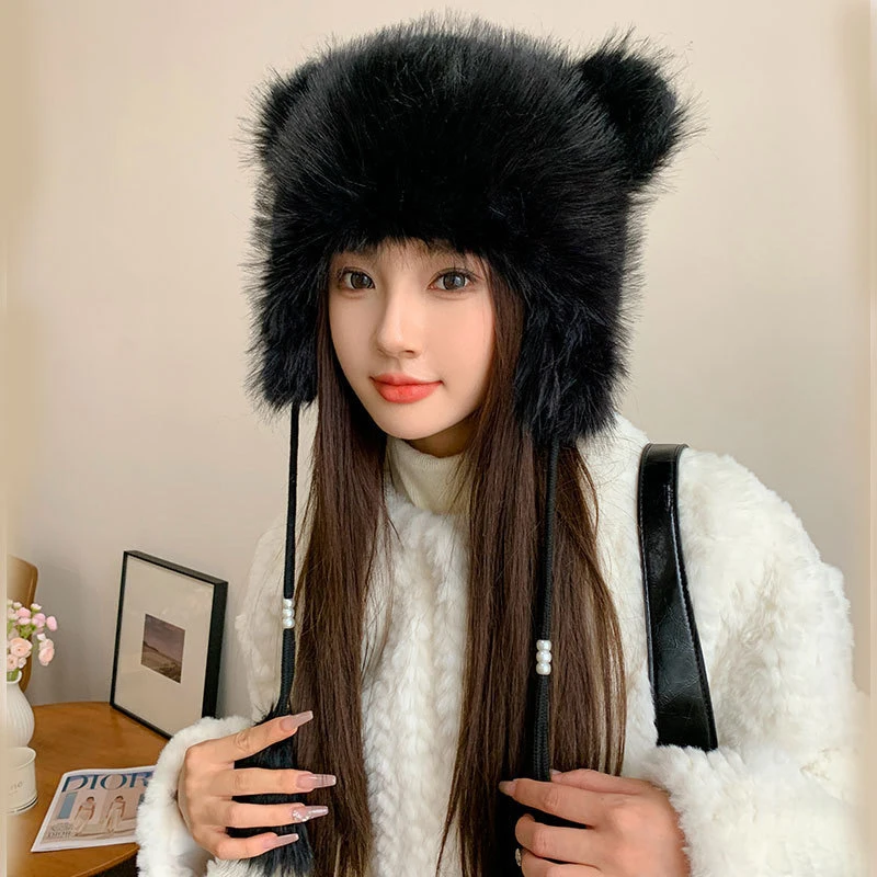 Hats For Women Men Winter Outdoor Keep Warm Earflap Ski Hat Corner Buckle Bomber Cap