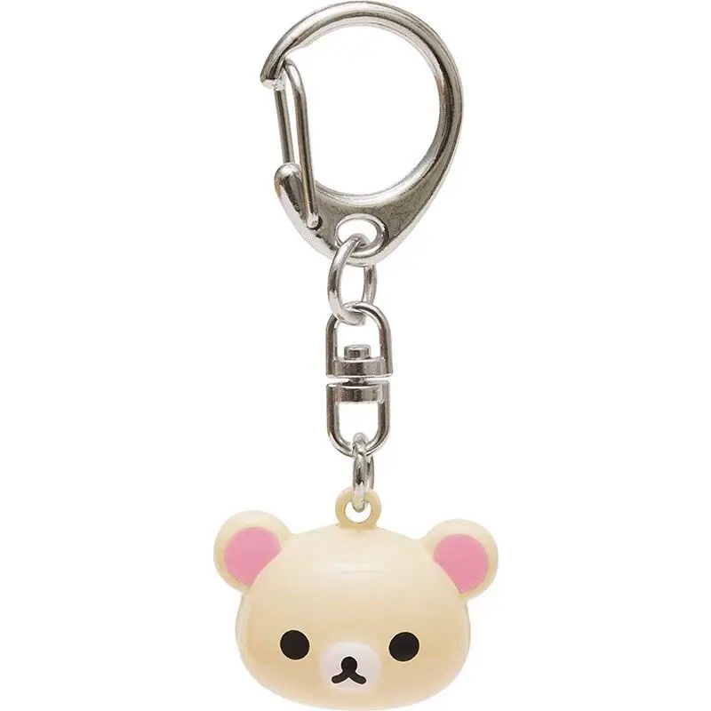 New Cute Rilakkuma Korilakkuma Bear Mascot Bell Keychain Mini Kawaii Cartoon Anime Key Chain Ring Keyholder Kids Toy Gifts