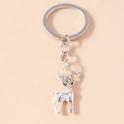 Cute Keychains Alloy Animal Deer Charms Keyrings Souvenir Gift for Women Men Car Key Handbag Pendants Key Chains DIY Accessories