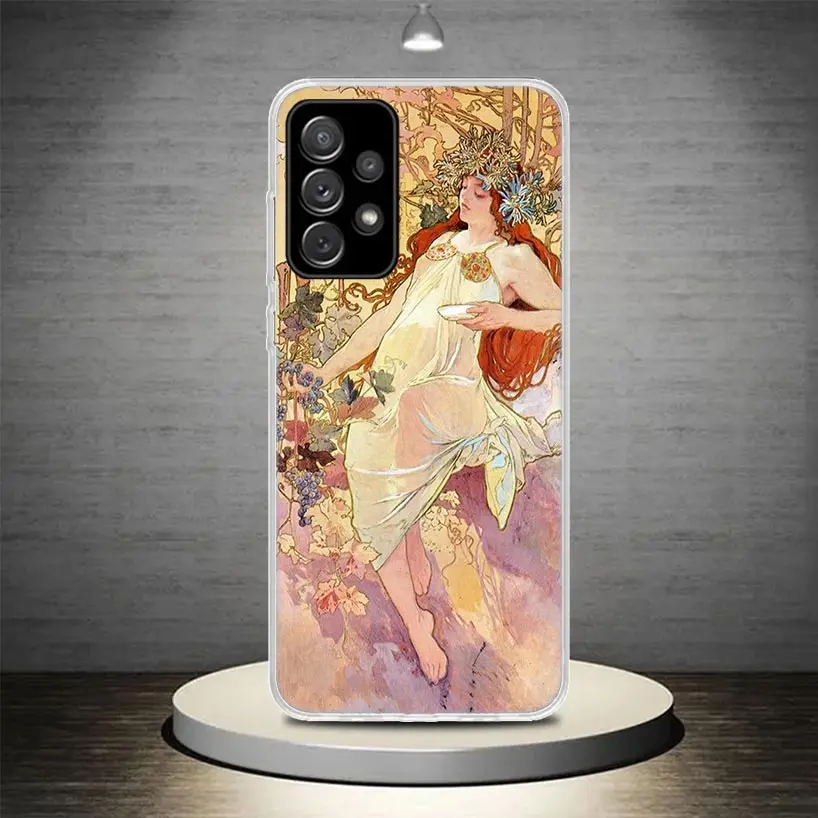 Alfons Mucha Primavera Phone Case Fundas For Samsung Galaxy A51 A50S A71 A70 A41 A40 A31 A30S A21S A20E A11 A10S A01 A6 A7 A8 A9