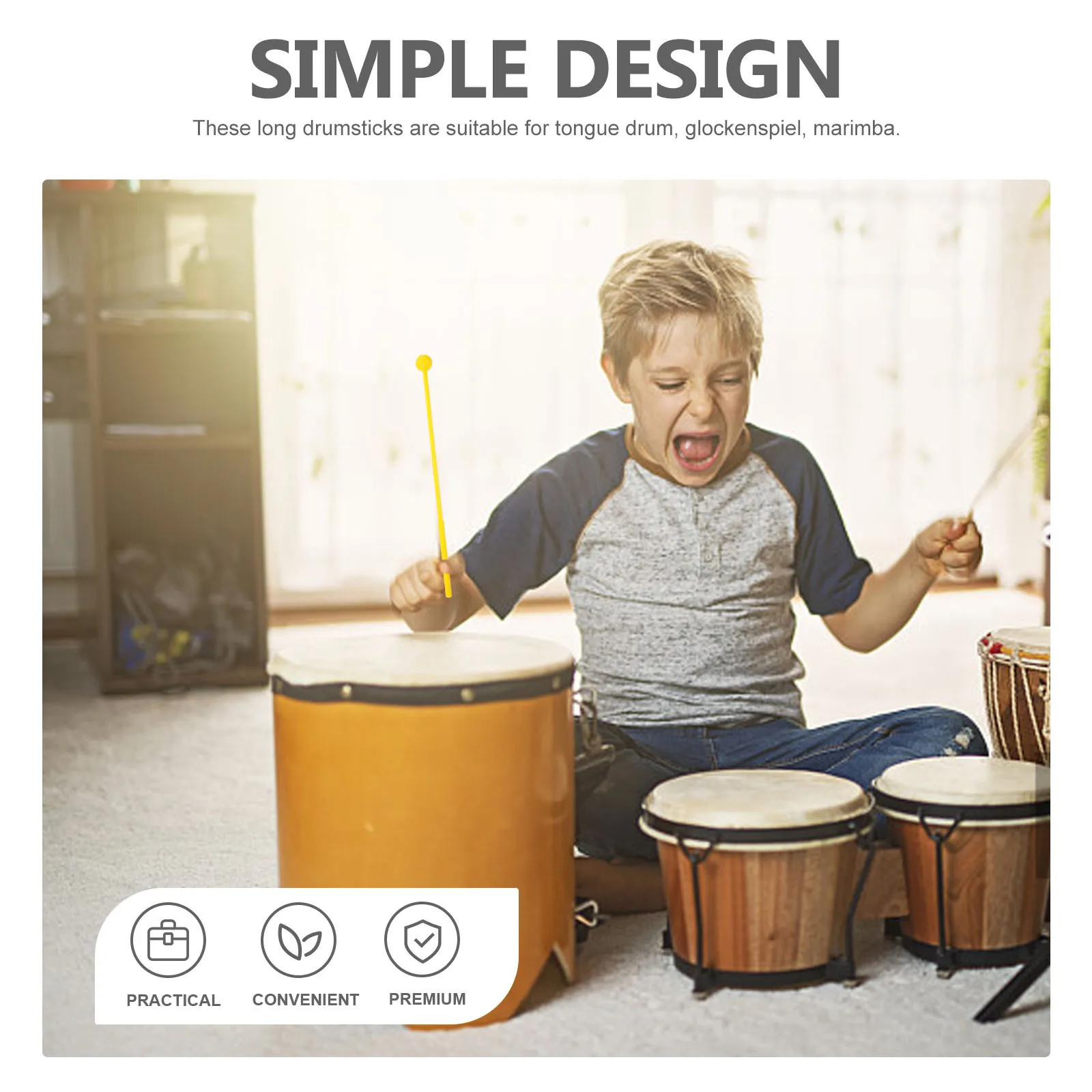 

10pcs Kids Drum Mallets Plastic Tongue Drum Sticks For Marimba Xylophone Glockenspiel Long Percussion Mallets Lightweight