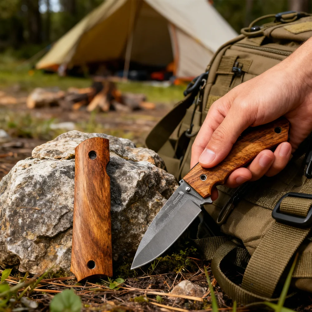 

Premium African Yellow Pear Wood - 1 Pair CNC Custom 1911 Grips Knife Handle Patch