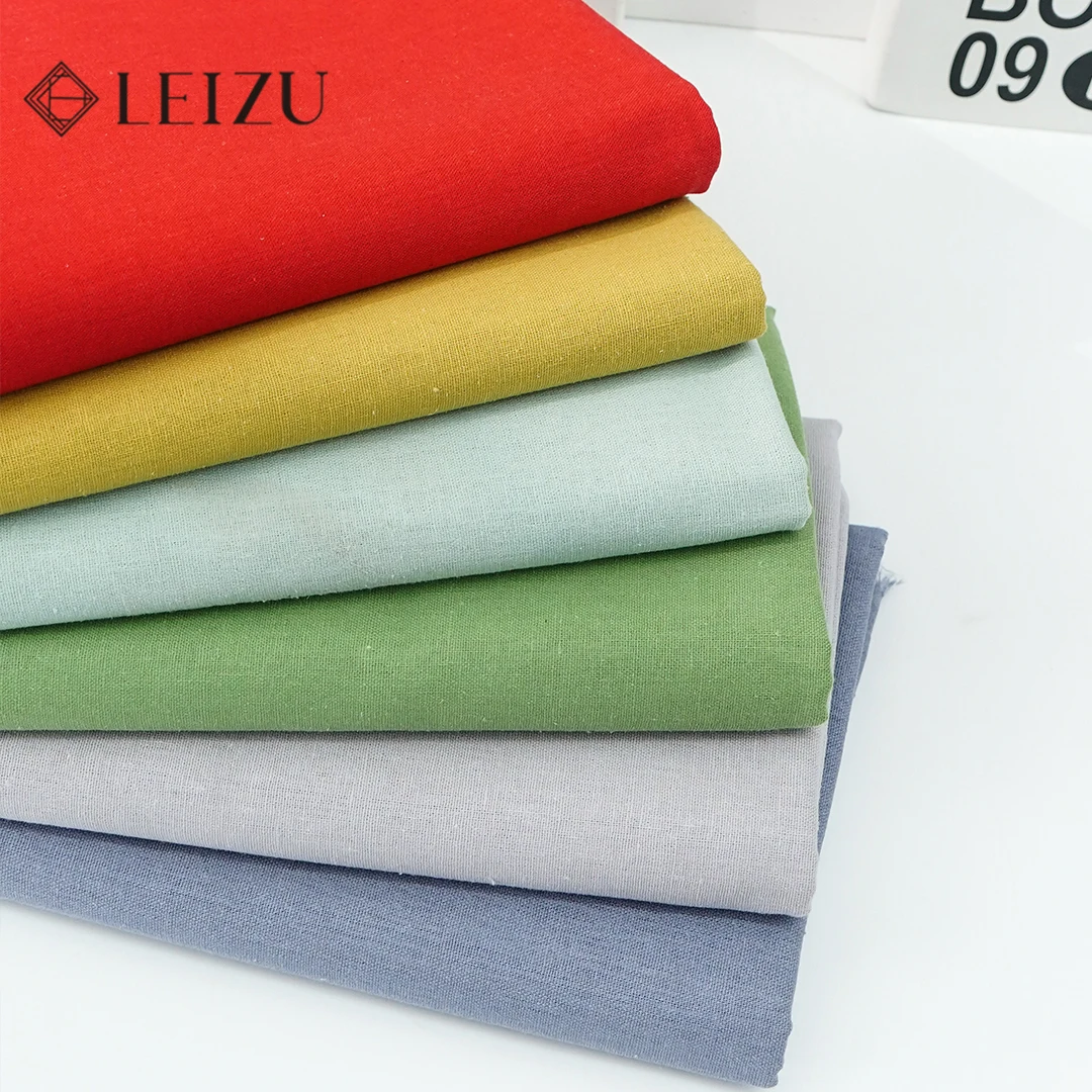 0.5m/1m/2m Faux Cotton Linen Fabric Pure Color Soft For DIY Shirt Clothing Curtain Luggage Home Textile Tablecloth Sewing Fabric