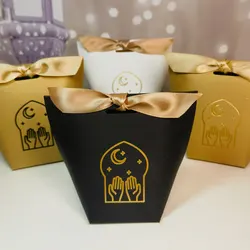 Ramadan Kareem Decoration Candy Box Moon and Stars EID Mubarak Gift Box Biscuit Cookie Muslim Festival Party Favors Supplies