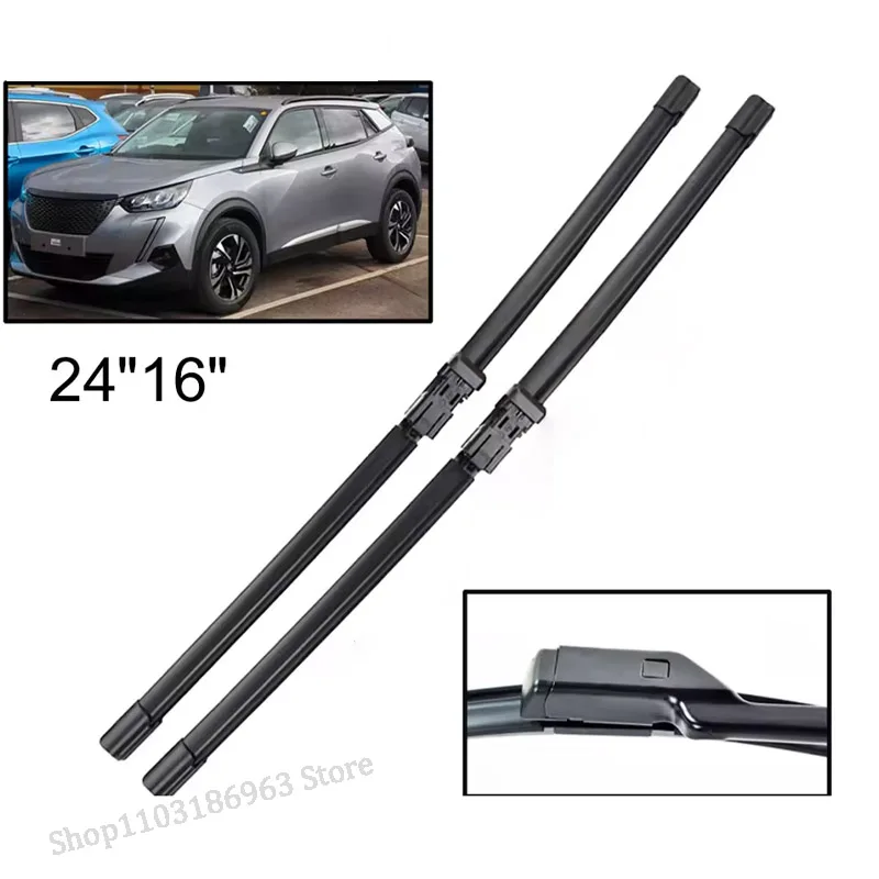 

Wiper Front Wiper Blades Set For Peugeot 2008 P24 MK2 2019 - 2023 Windshield Windscreen Window Brushes 24"16"