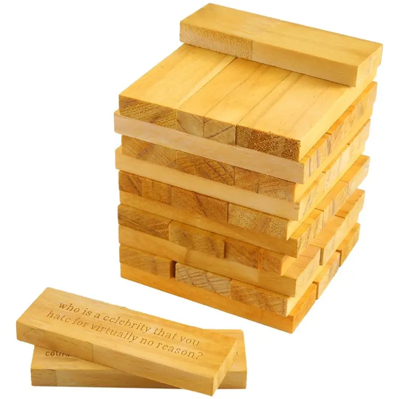 【SPECIAL】Tumble Tower Game For Kids And Adults, 54Pcs Wooden Block Board Stacking Game For Family Game Night, Classical Design