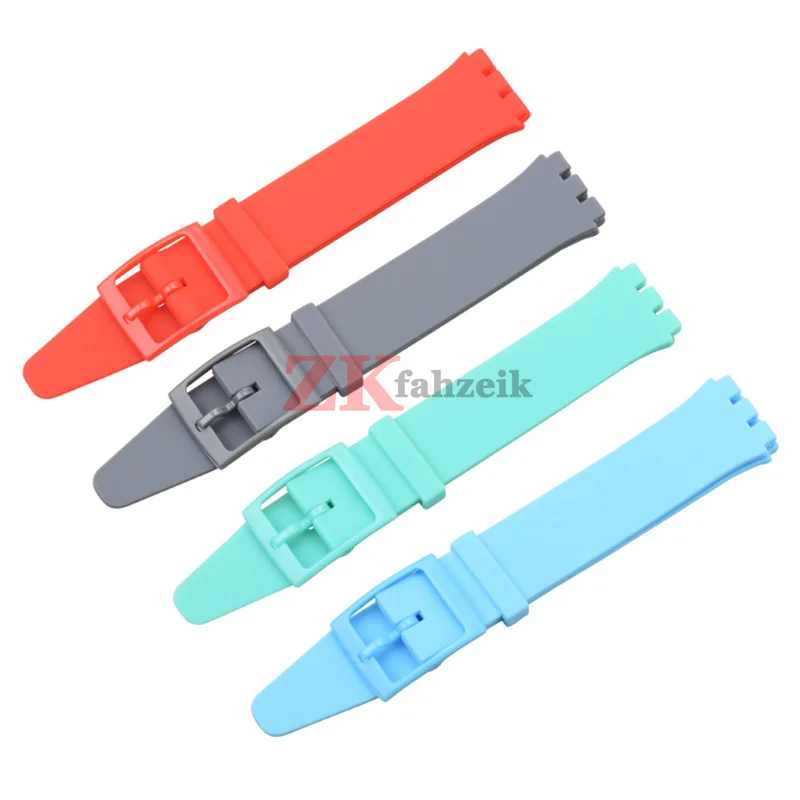 Silicone Strap for Swatch Watch Strap 16mm 17mm 19mm 20mm Waterproof Soft Rubber Watch Band Wrist Bracelet Belts