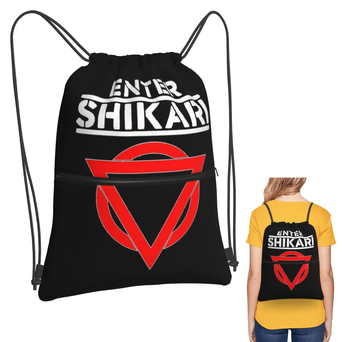 Enter Shikari Rock Band Graphic Backpacks Fashion Drawstring Bags Sundries Bag Book Bags for Man Woman Students