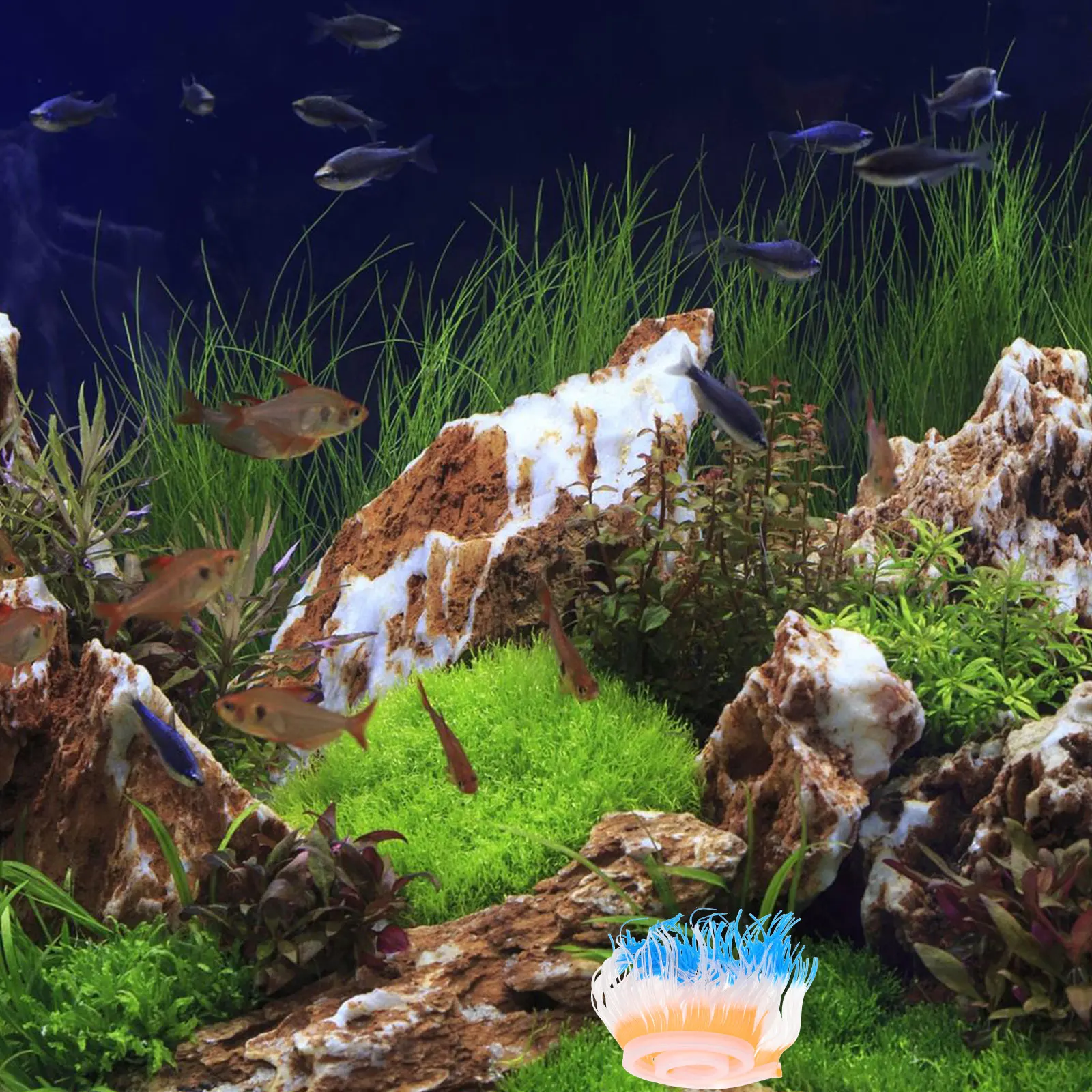 

Artificial Coral Decoration Ornament Vivid Delicate Aquarium Accessory Fish Tank Silica Gel Landscape Decorations