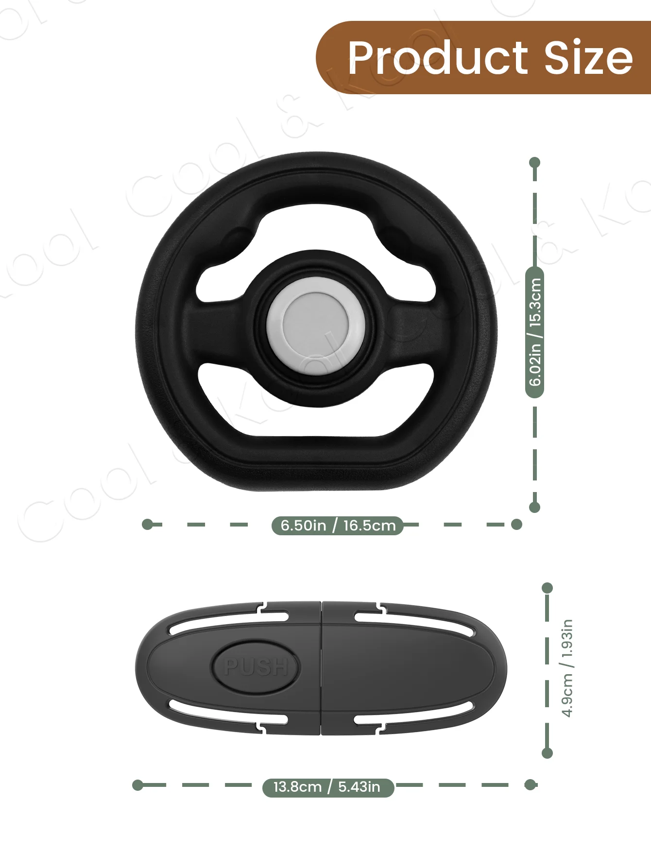 Baby Stroller Steering Wheel & Chest Harness Clip Set, Universal 2-in-1 Stroller Accessories for Fun Driving & Seat Belt Safety