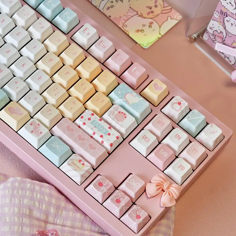 Milk Flavored Dessert Theme Keycaps Set PBT Cherry Profile Custom Original Handmade Keycaps for Mechanical Keyboard Accessories