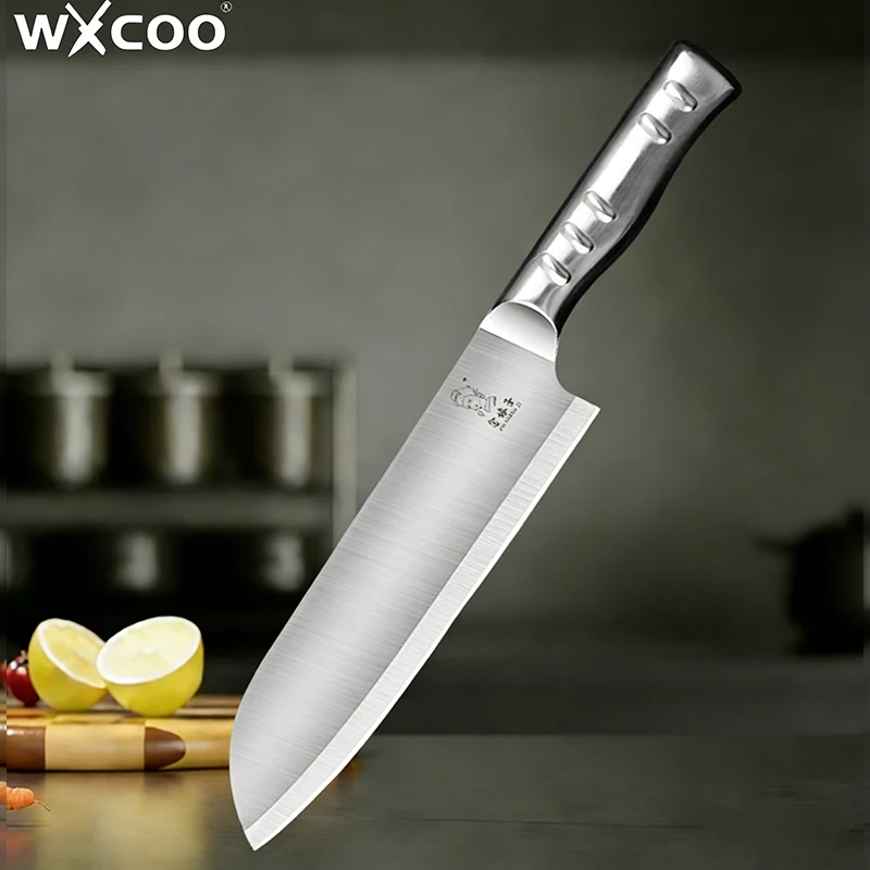 WXCOO Edelstahl Küchenmesser Ideal für Heimküche Gemüseschneiden Japanisches Messer 7 Zoll Küchenmesser