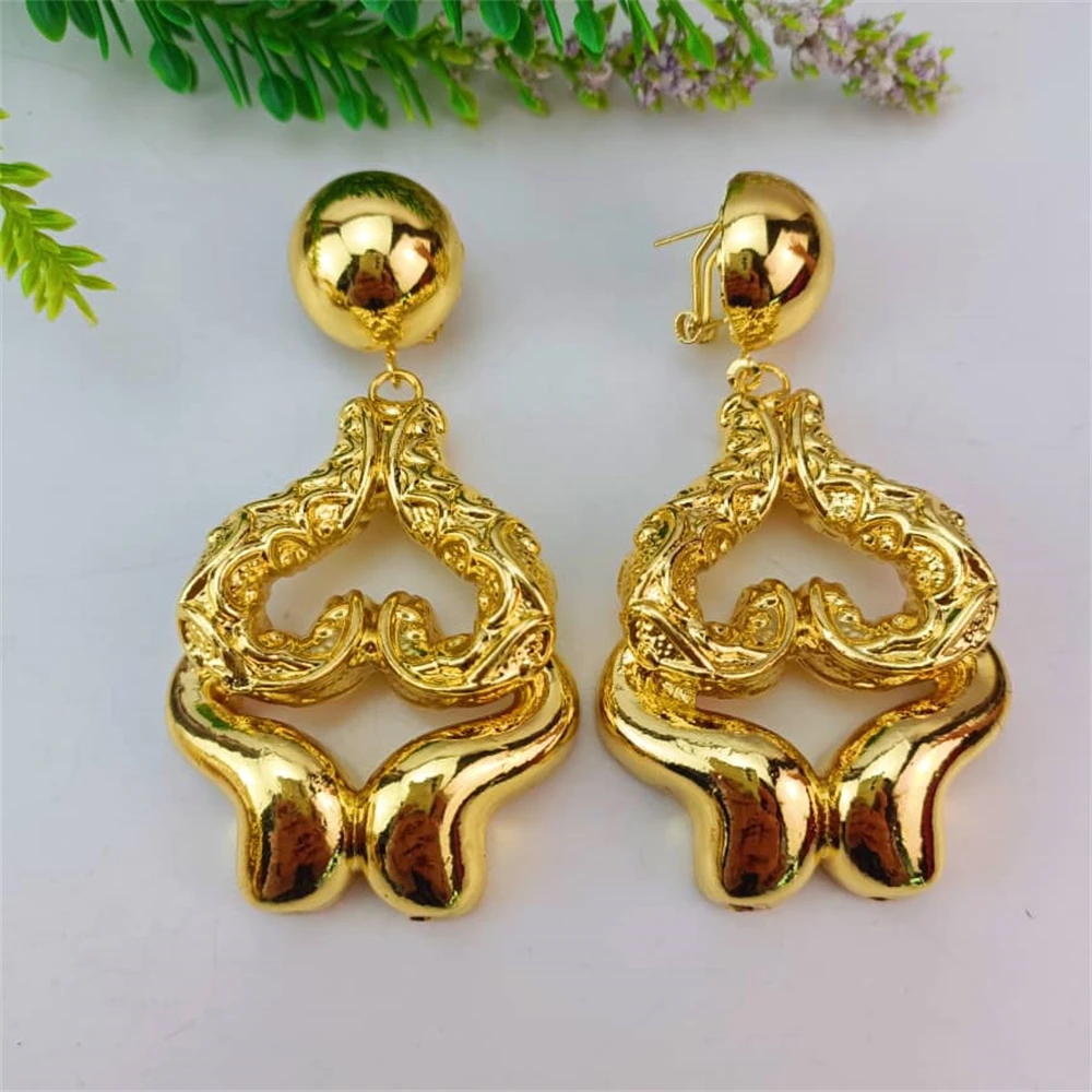 EMMA هدية عيد الأم قلادة نسائية طقم مجوهرات مطلية بالذهب الإيطالي حلق سوار فستان الزفاف إكسسوارات FHK17592