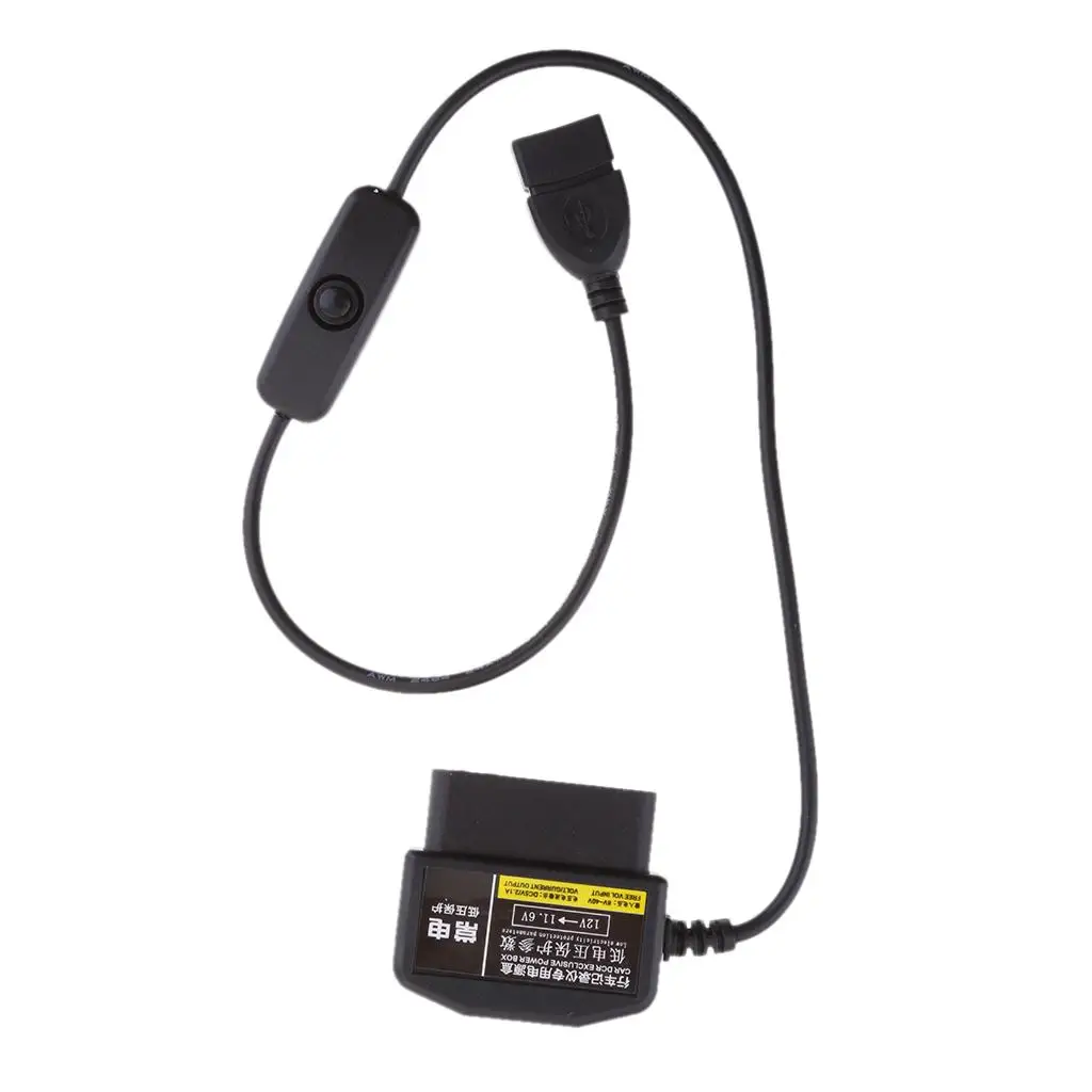 USB Phone Charger OBD2 Power Cable Car Electronics 16 Pin Adapter for GPS Navigation Dash Cam
