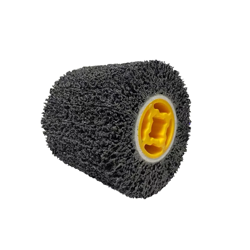 Imagem -06 - Non-woven Nylon Flap Brush Drum Wheel Abrasive Wheel Wire Drawing Polimento Burnishing Roller Tools para Aço Inoxidável 120x100x19 mm