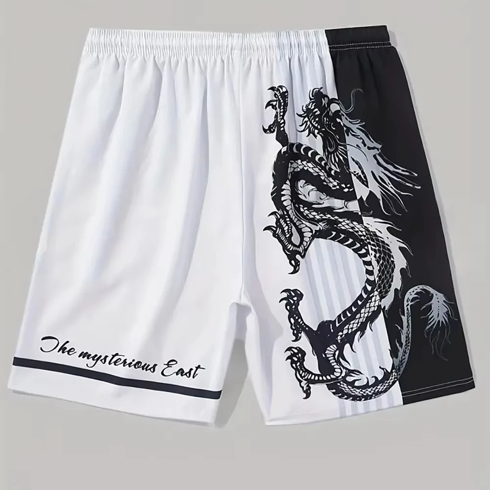 2026 Luxury Dragon Printed Beach Shorts for Men Kids Summer Fashion Hawaii Vacation Shorts Casual Short P Y2K