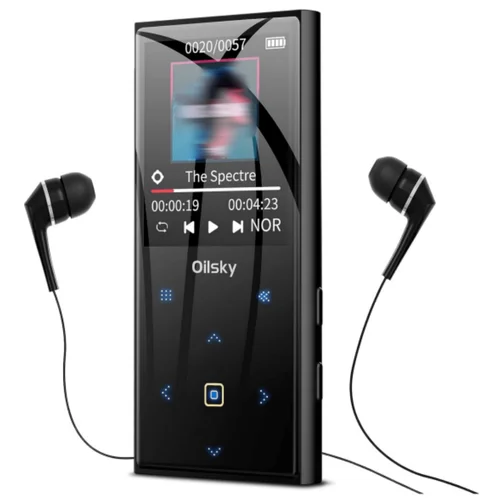 Reproductor de MP3 Oilsky de 64GB, reproductor de música Digital portátil sin pérdidas con Bluetooth 5,0, Radio FM, altavoz incorporado, botón táctil, voz