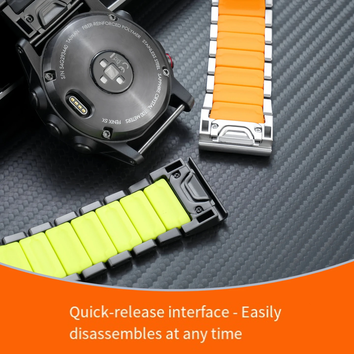 22/26mm Titanium + Silicone Band for Garmin Fenix 8 7 7X Pro 6 6X 5 5X Plus/ Marq/ Epix Gen 2/ Quatix 8 Lightweight Metal Strap