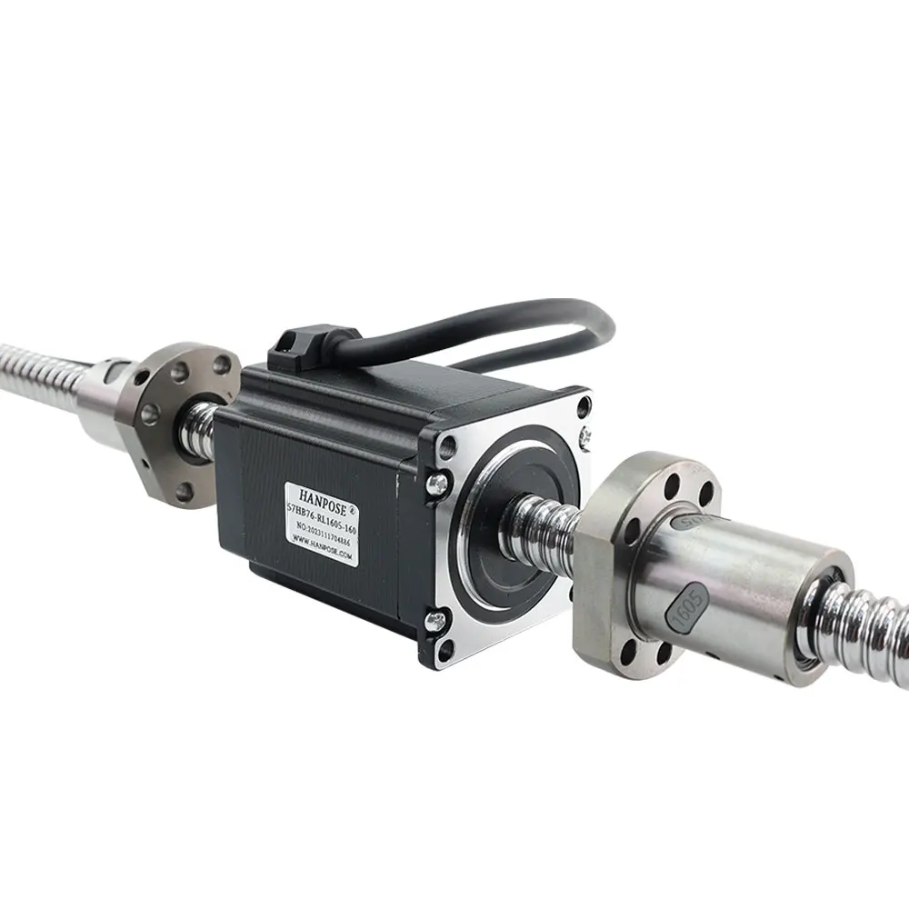 

X Nema 23 Ball Screw Motor 57X76mm 2.8A 189N.Cm 57HB76-RL1605 100mm Cnc 3D Printer Front and Back Teeth Double Ball Screw Motor