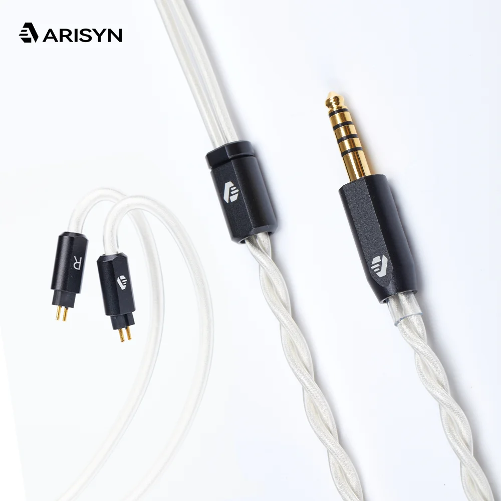 جديد ARISYN LIU SHUI داخل الأذن سماعة ترقية كابل عالية النقاء النحاس مطلي الفضة سماعة رأس سلكية مع 3.5 مللي متر 4.4 مللي متر سماعة التوصيل