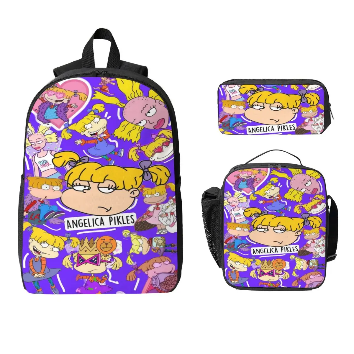 

3 шт., набор рюкзаков Chuckie Finster для детей, сумки для ручек, наборы сумок для книг с коробкой для завтрака для школьников, рюкзак