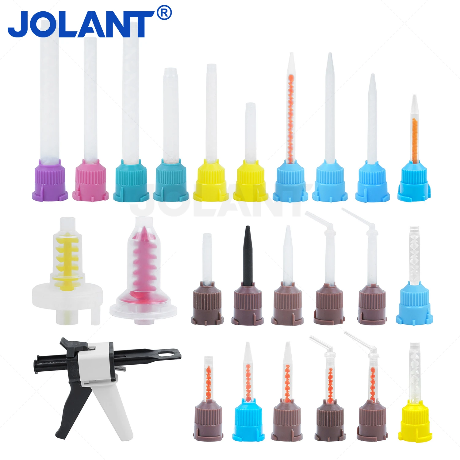 JOLANT Dental Silicone Rubber Conveying Mixing Head Disposable Impression Material Mixing Tips Mixing Tube Laboratory Color Tube