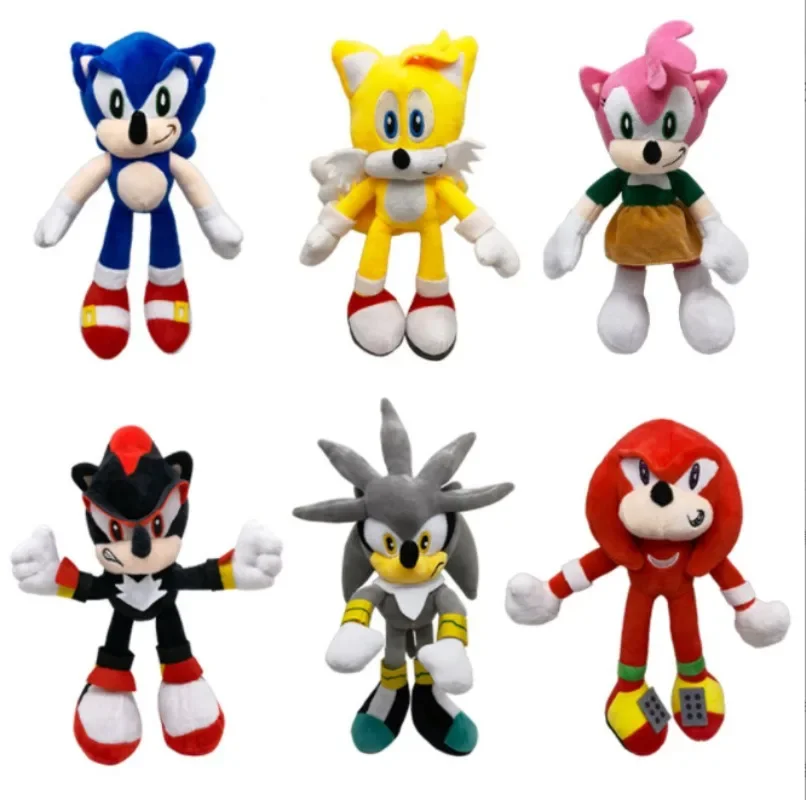 Muñeco de peluche de Sonic para niños, muñeco creativo de dibujos animados de 28cm de altura, Kawaii, erizo