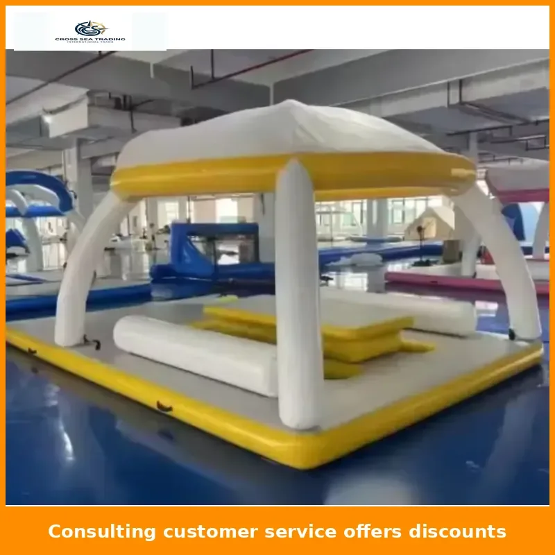 Water Inflatable Floating Platform Bed Sea Leisure Cushion Water Shade Exhibition Tent
