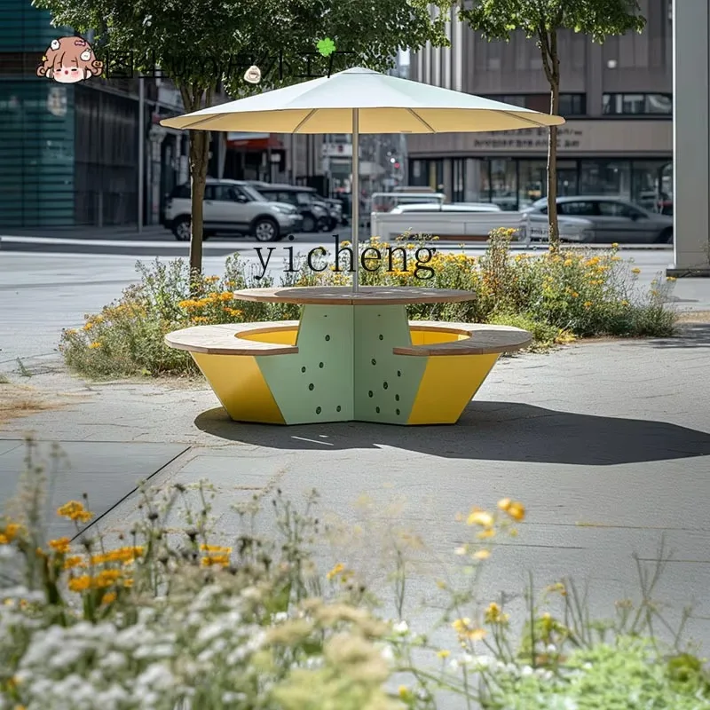 YZ-31 Outdoor Commercial Street Table And Chair Combination Rest Stool