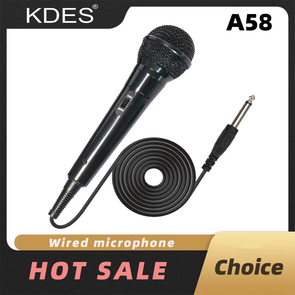 KDES A58 micrófono dinámico con cable carrito micrófono con cable multiusos Karaoke para conferencias Karaoke KTV actuación de canto