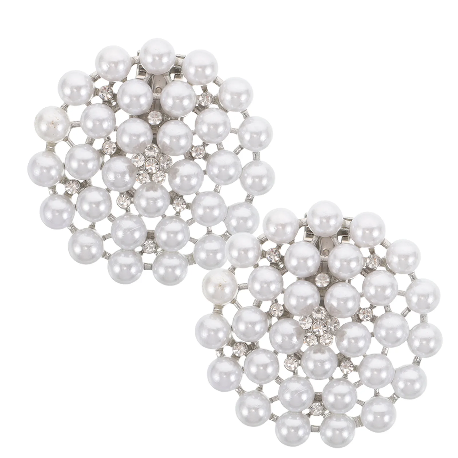 

2Pcs Floral Shoe Clips Faux Pearl Rhinestone Charm Wedding Shoe Embellishment Detachable Bridal Sandal Buckle Decorative High