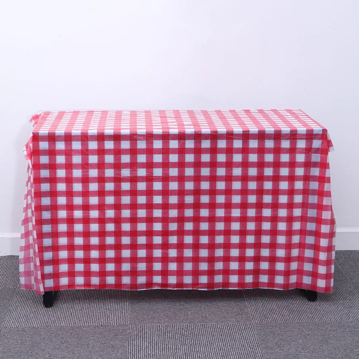 

6Pcs Grid Tablecloth Disposable Waterproof Cover for Birthday Christmas Party Dining 137x274cm Grid Tablecloth