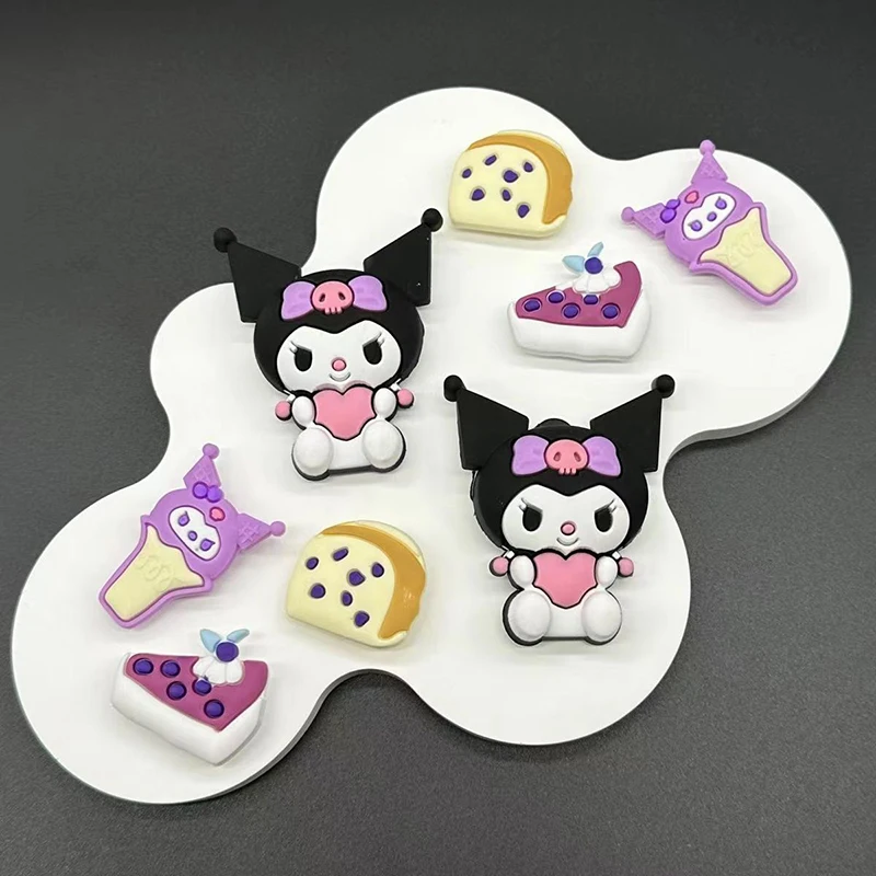 Sanrio Kuromi Accessories Shoe Charms Buckle Set Cartoon Cinnamoroll Melody Pochacco Kawaii DIY Charm Gift