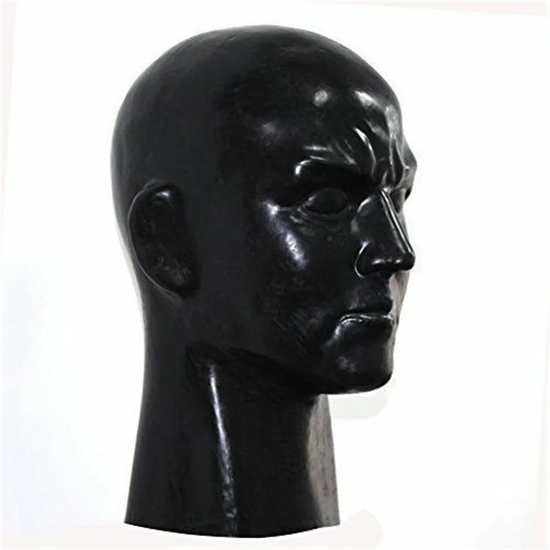 

Men's Latex Rubber Mask Closed Eye Fetish Male Fetish Hood Halloween Cosplay Head Around 59-63cm