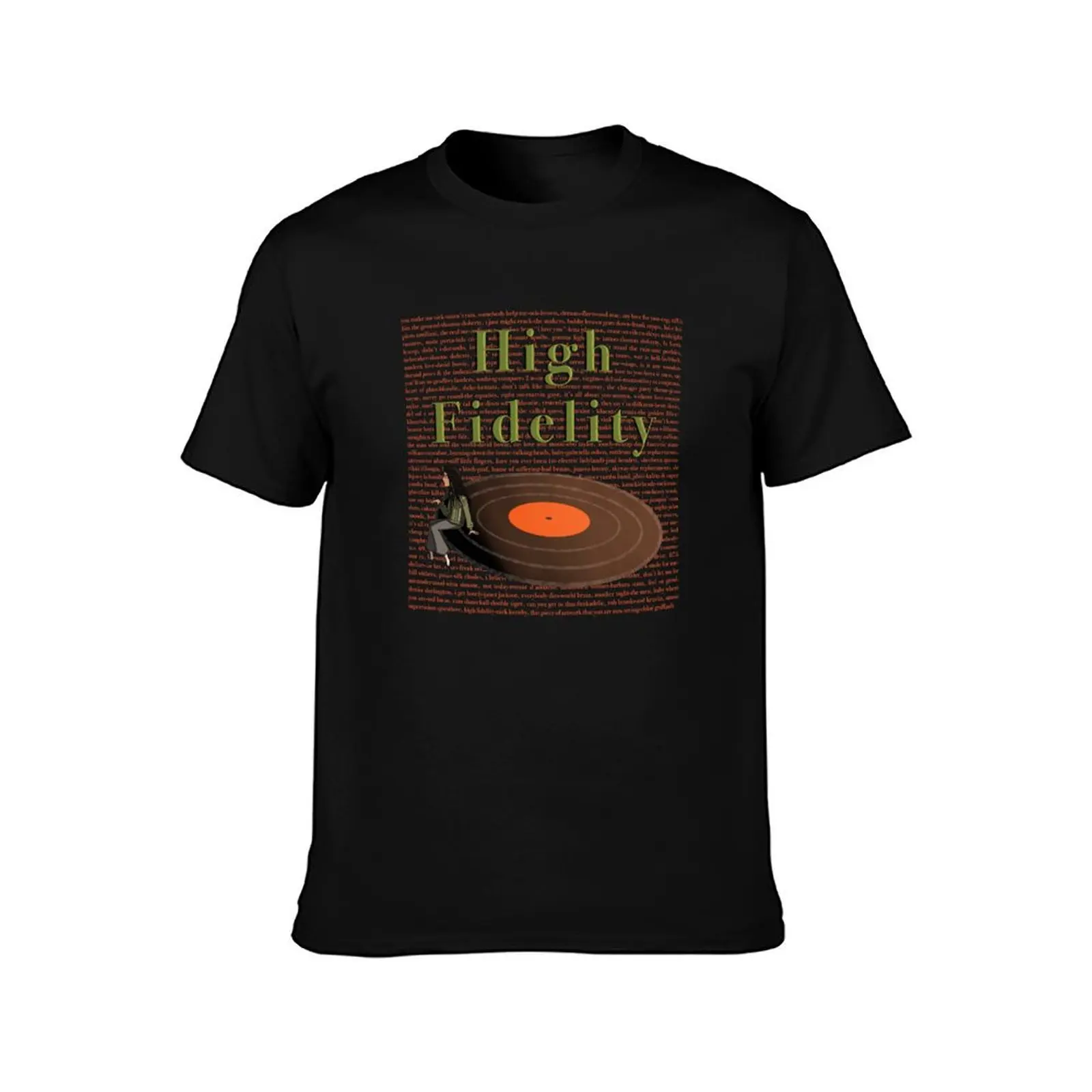high fidelity tracklist (transparent) T-Shirt Vintage Style Printed Top T-Shirt