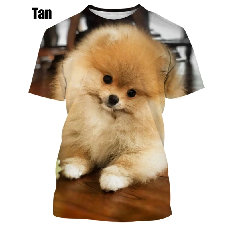New Summer Hot Sale Funny Dog Pomeranian 3D Printing High Quality Men\'s And Women\'s T-shirt Tops Cute Tee Clothing Y2k Clothes