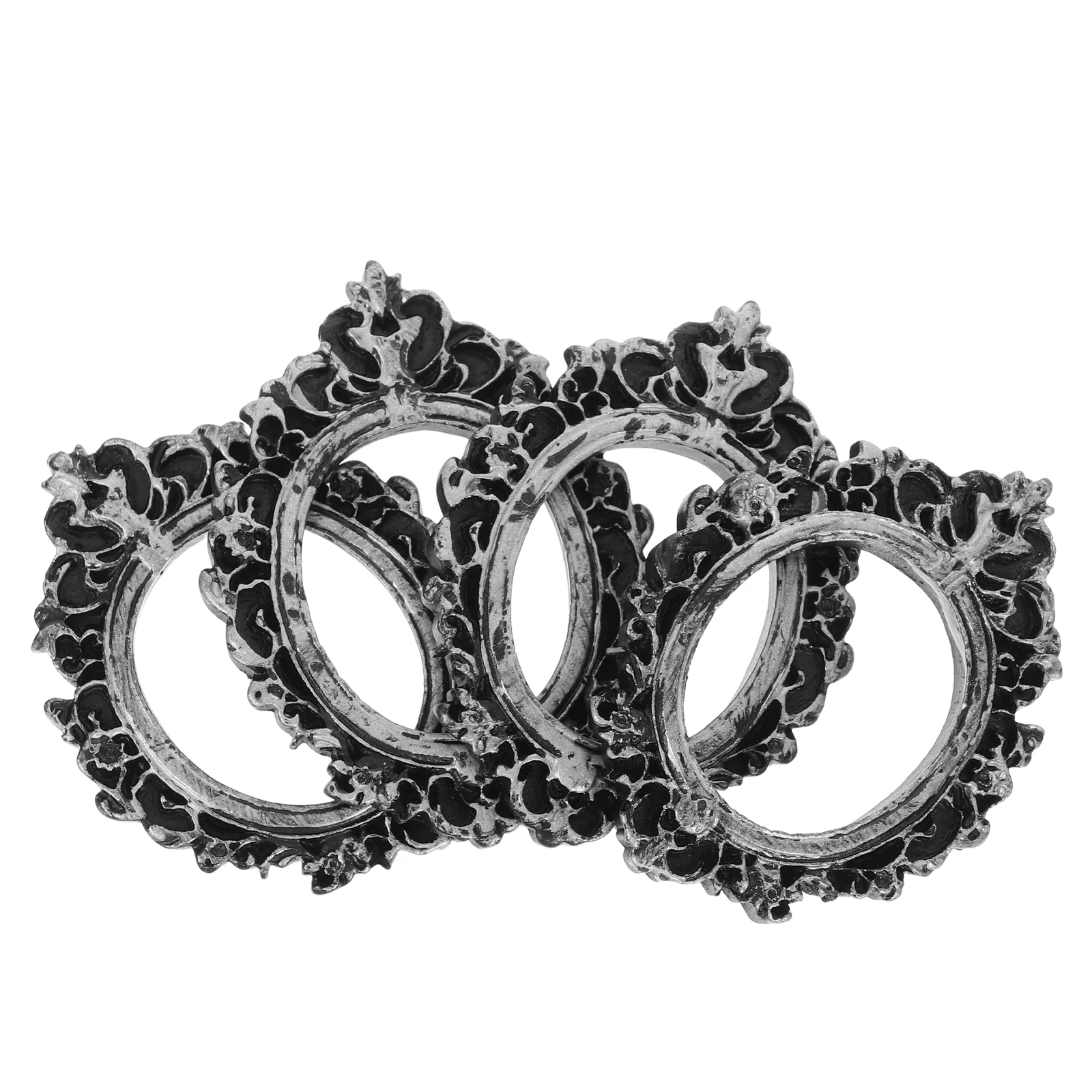 

4pcs Mini Photo Frame Vintage Silver Small Picture Props Home Decor Display Resin Craft nament Frames for Pictures