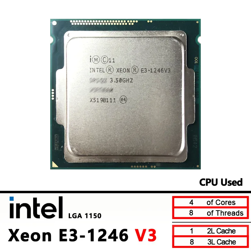 

Intel Xeon E3 1246V3 E3-1246 V3 3.5 GHz Used Quad-Core Eight-Thread 84W CPU LGA 1150