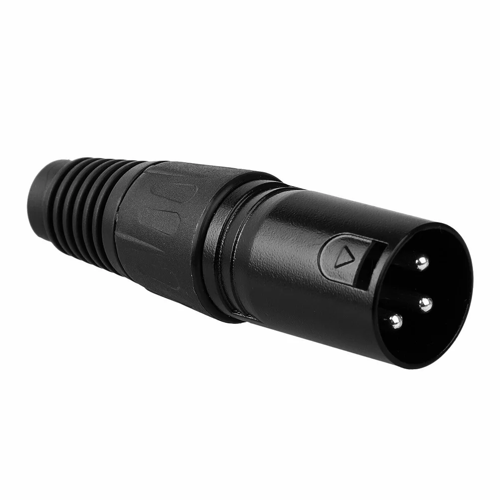 

5Pcs Three-Core Male Black 3Pin Xlr Connector Professional Microphone Plug Audio Cable Extension for Amplifier Mixer Ktv