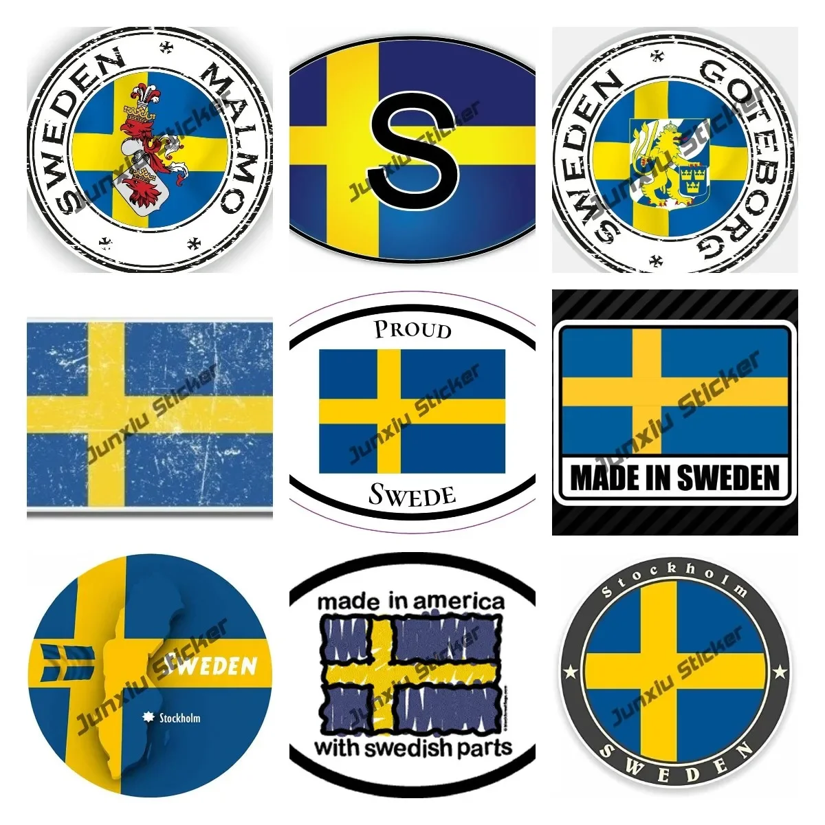 

Sweden Sticker Oval Proud Swede Vinyl Decal Swedish Flag Bumper Sticker Accessories JDM Refit Creative Waterproof Decoration