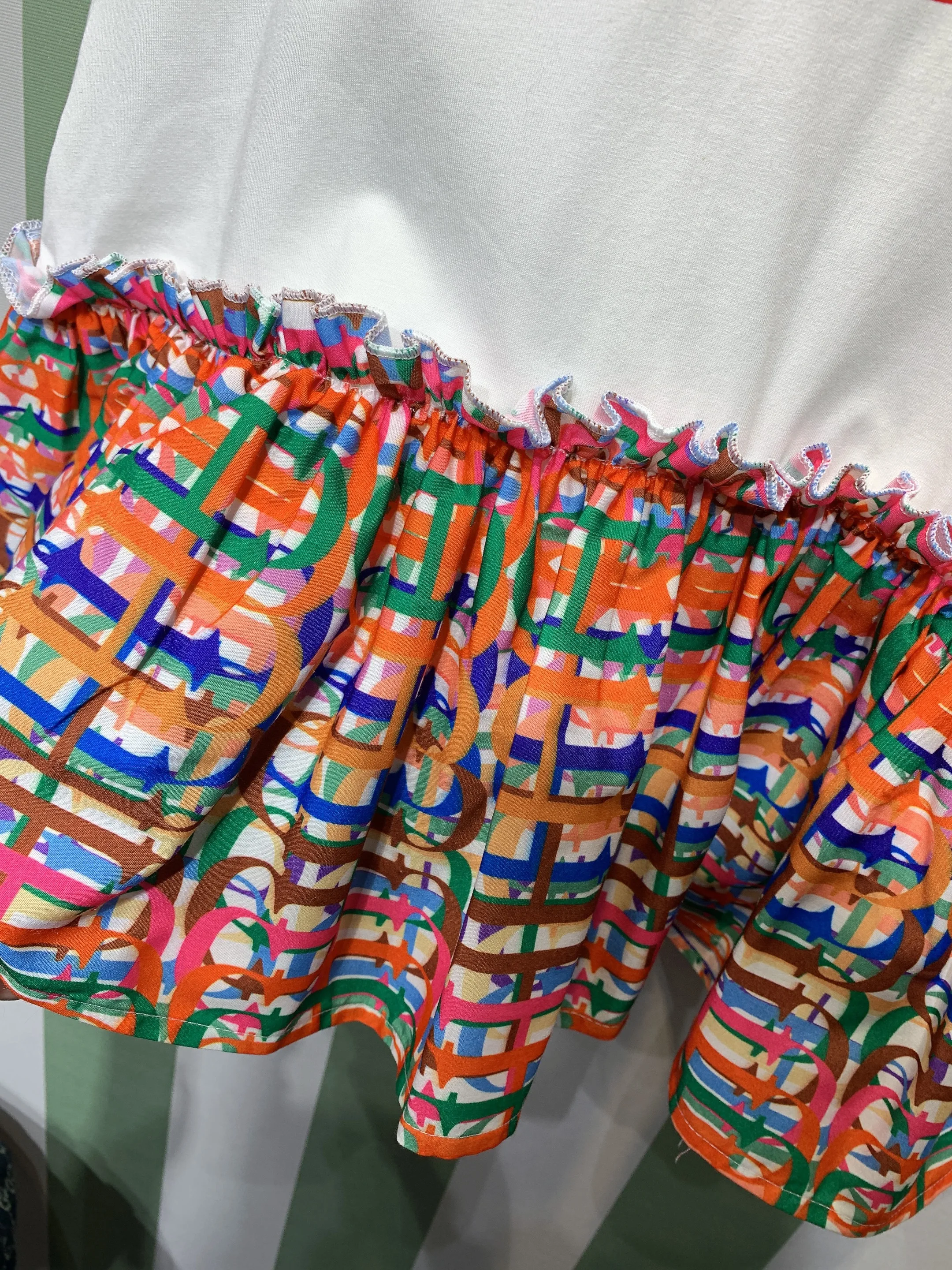 2024 summer new high fashion girls dress letter embroidery short sleeve letter print dresses for baby girls