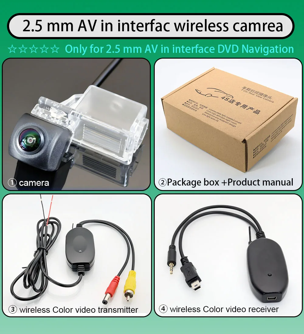 2.4 Ghz Wireless FishEye HD Car Rear View Camera For Geely Emgrand EC7 Sedan EC718/EC715 2009 2010 2011 2012 CCD Night Vision