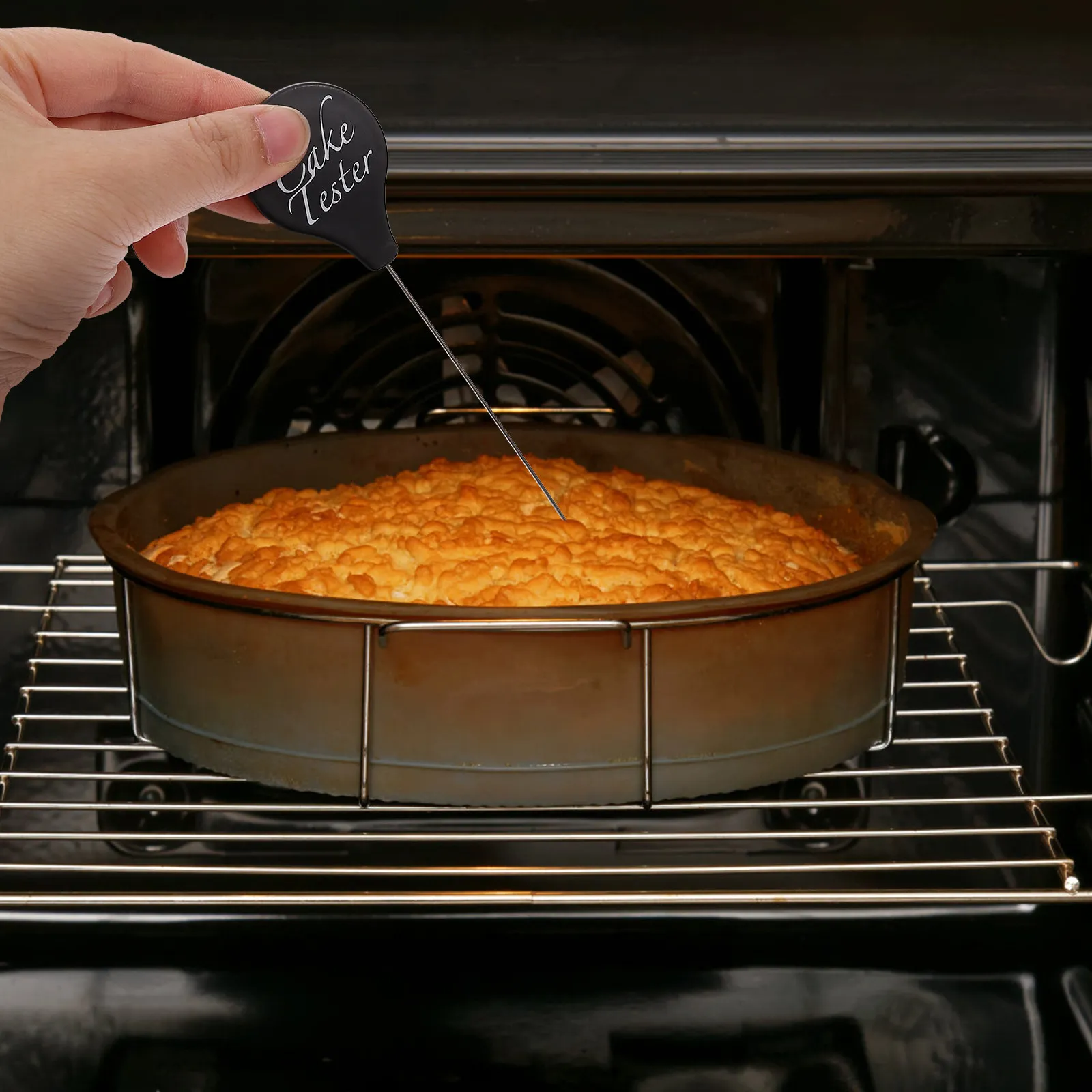 Heavy-Duty Stainless Steel Cake Tester Reusable Metal Baking Testing Needle Ergonomic Design for Precise Doneness Detection