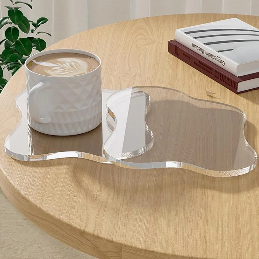 Transparenter Untersetzer aus Acryl, unregelmäßige transparente Tassenuntersetzer, Isolierunterlage, Getränkeuntersetzer, Tischdekoration für Esszimmer, Küche, Bar