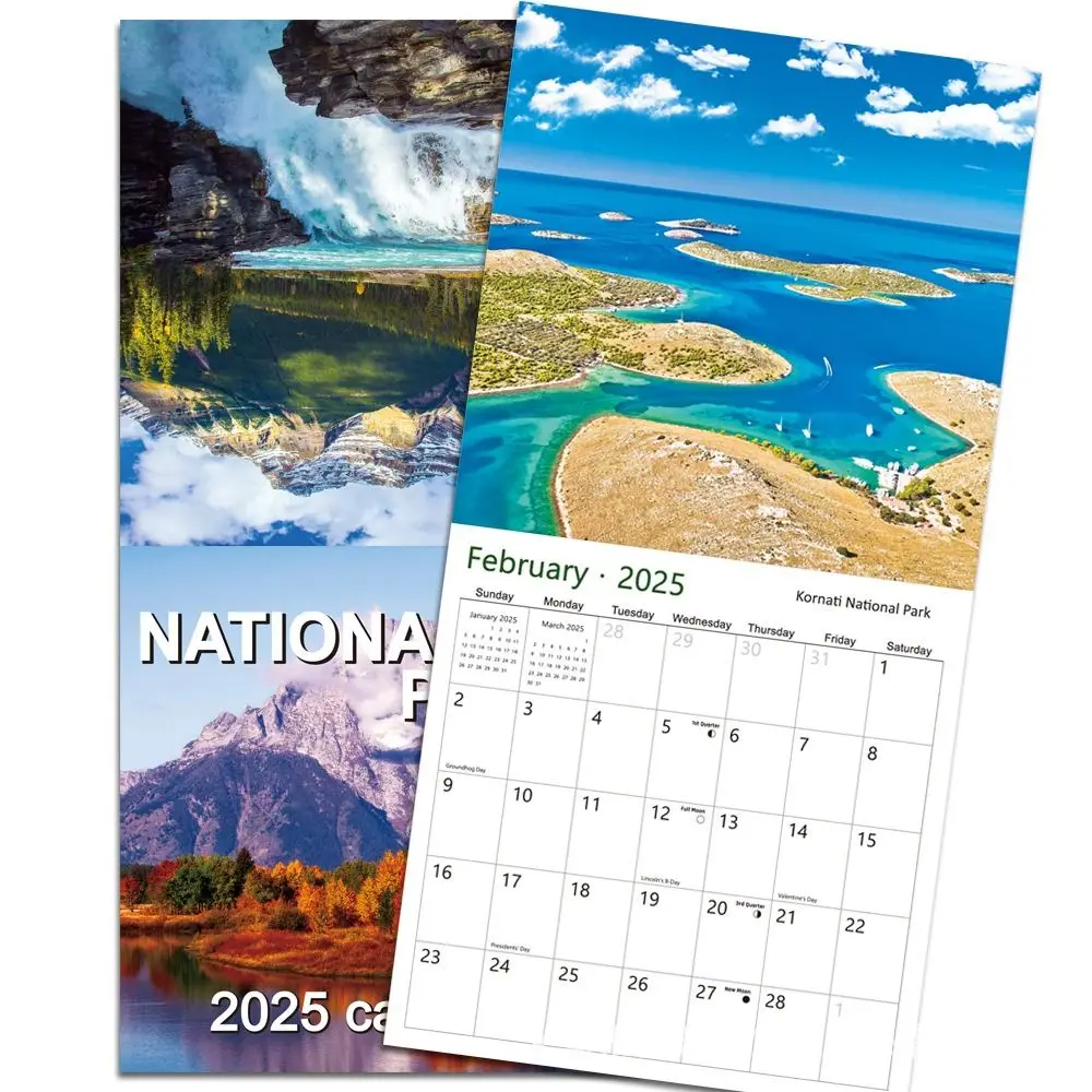 Beautiful Scenic Photos 2025 National Parks Calendar Thick Paper Monthly Wall Calendar To Do List Office Ornaments