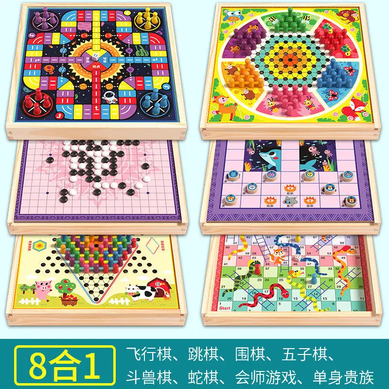 3, 8, 22, 32, 45 tipi dama cinese scacchi volanti Set da tavola multifunzione Backgammon Weiqi gioco festival compleanno giocattolo regalo per bambini