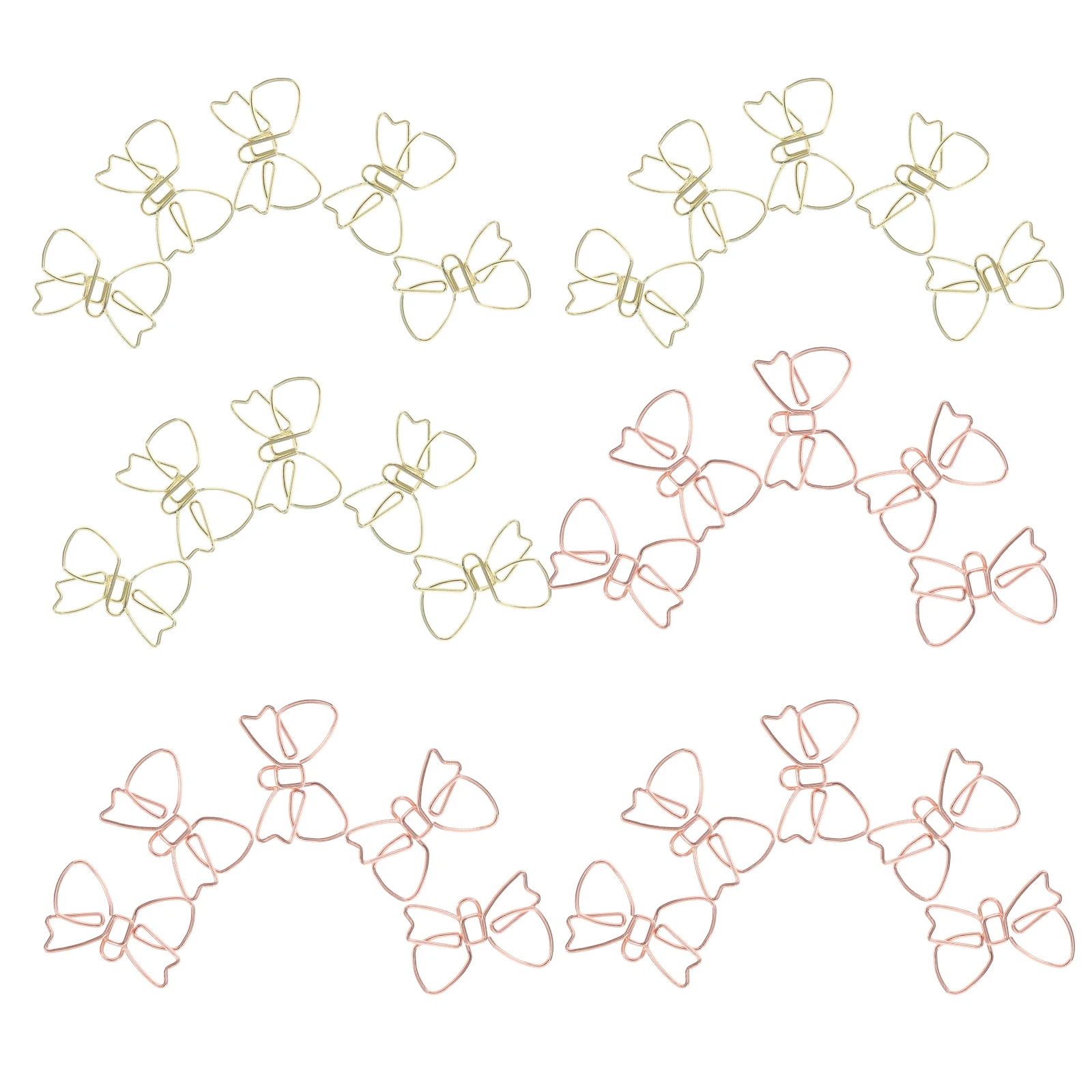 30Pcs Bow Paperclips Creative Metal Paper Clips Unique Bowknot Design Document Organizer Note Clips Cute Stationery Office