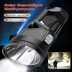 Solar Flashlight Super Bright Usb Rechargeable Long Range Multiple Lighting Modes LED Flashlight Home/outdoor Searchlight